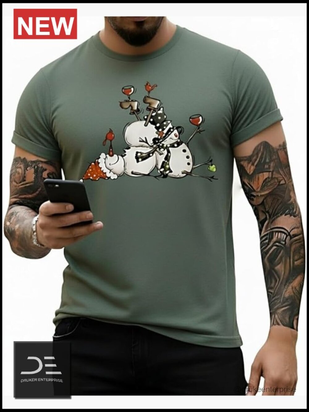 Men's Short Sleeve Graphic T-Shirt, Soft Cotton Blend Tee, Holiday Shirt
